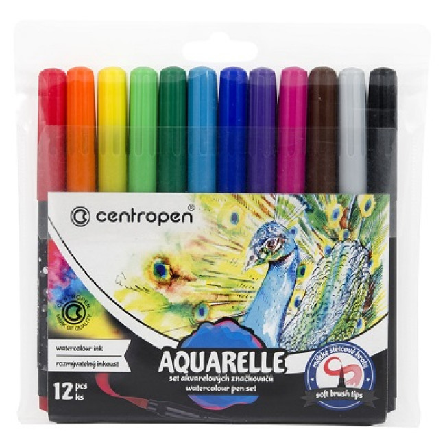 8683 Набор аквамаркеров Centropen Aquarelle 12цв кисть