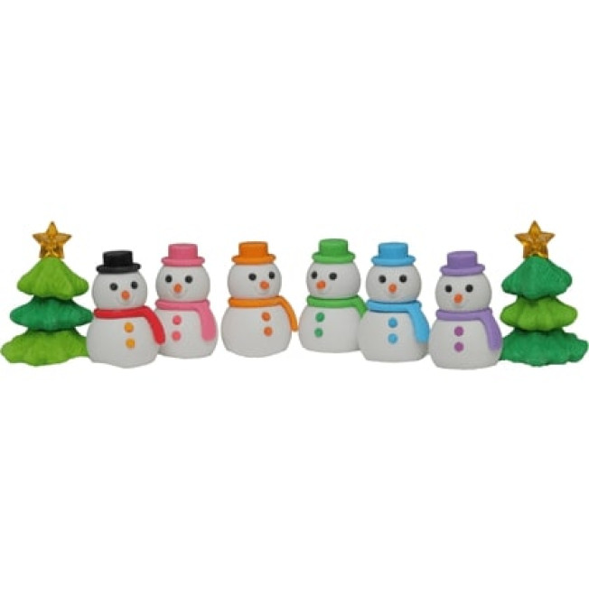 Ластик "IWAKO Snowman & Tree" ассорти Снеговик Елка