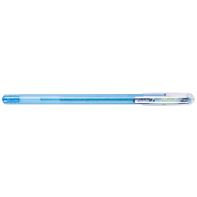 Pentel Ручка гелевая Hybrid Dual Metallic, d 1мм, сине-серый/синий/серебро металлик