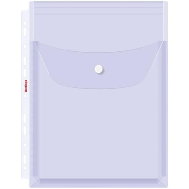 Папка-вкладыш с перфор. на кнопке Berlingo, А4, 180мкм, глянц., до 250л.