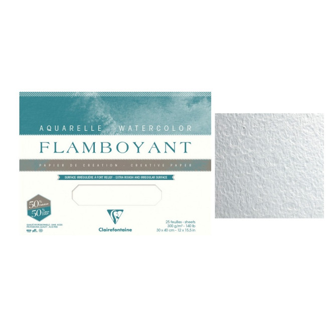Склейка д/акв "Flamboyant" 31*41см 300 гр/м 20л экстра торшон Clairefontaine