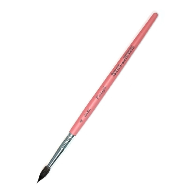 Кисть белка микс круглая №4 розовая ручка HANA Рисуй