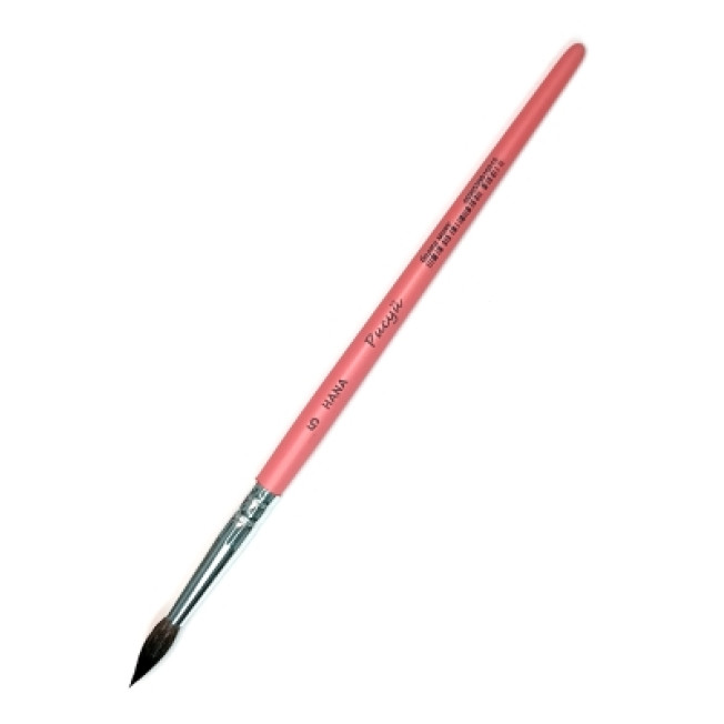Кисть белка микс круглая №5 розовая ручка HANA Рисуй