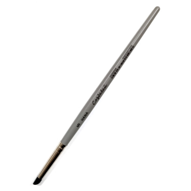 Кисть "HANA" силиконовая черная копытце №5, короткая серая ручка