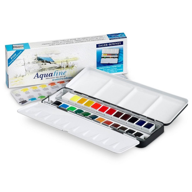 AQUAFINE Н-р акварели в кюв 24цв, мет 131900444*