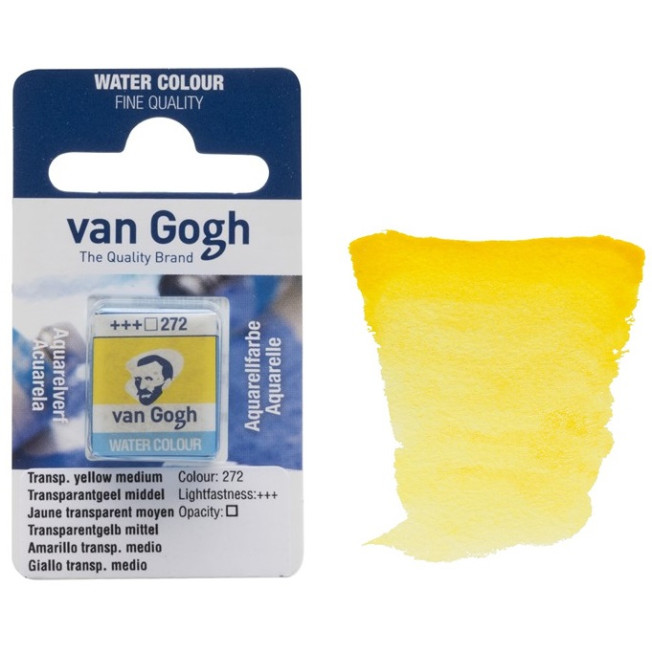 Акварель Van Gogh кювета, 272 Желтый средний прозрачный